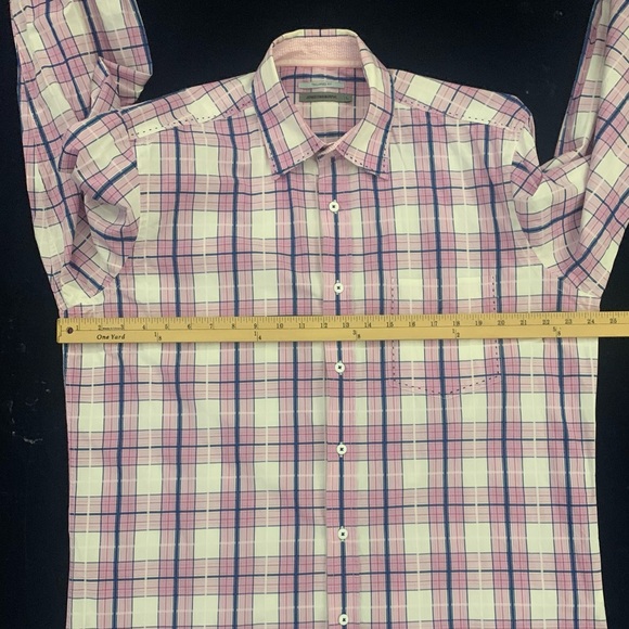 JOHNSTON & MURPHY LS Tailored Fit Plaid Shirt - Picture 5 of 5